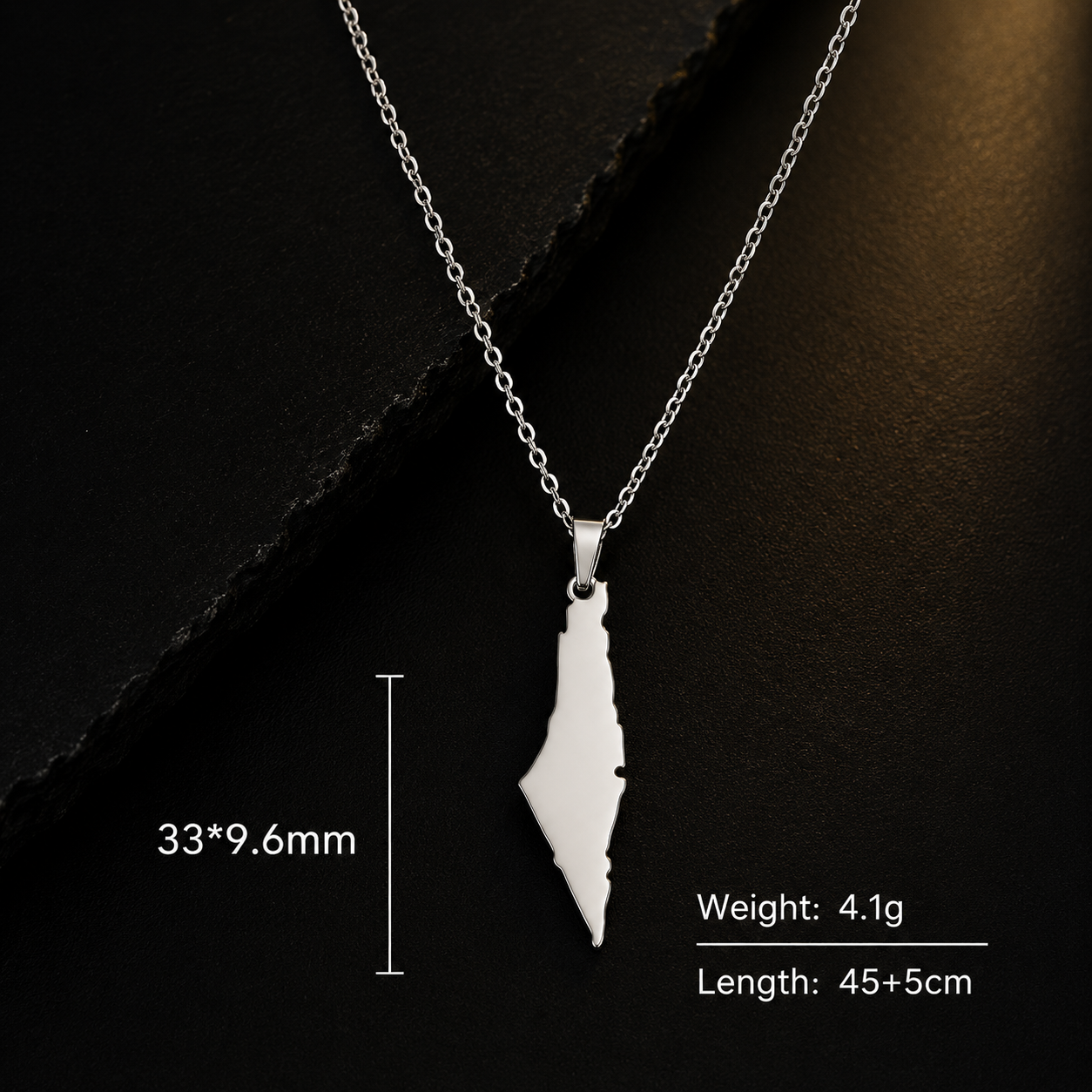 Palestine Map Pendant Necklace