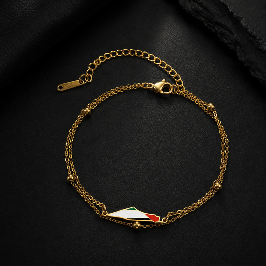 Palestine Map Bracelet