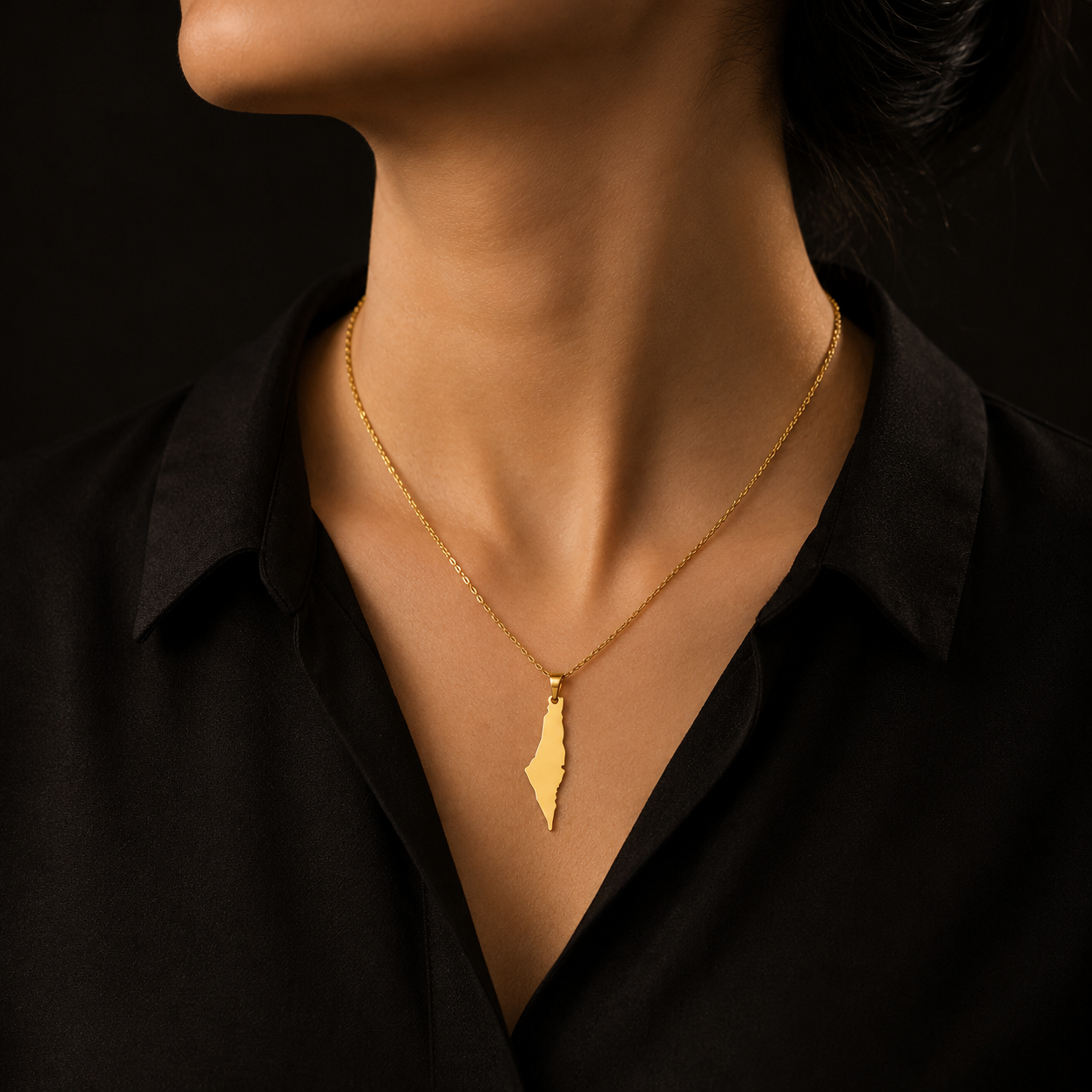 Palestine Map Pendant Necklace