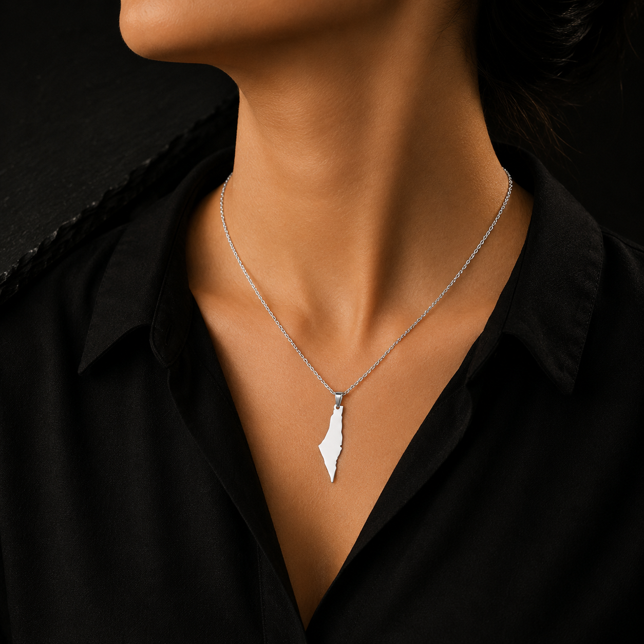 Palestine Map Pendant Necklace