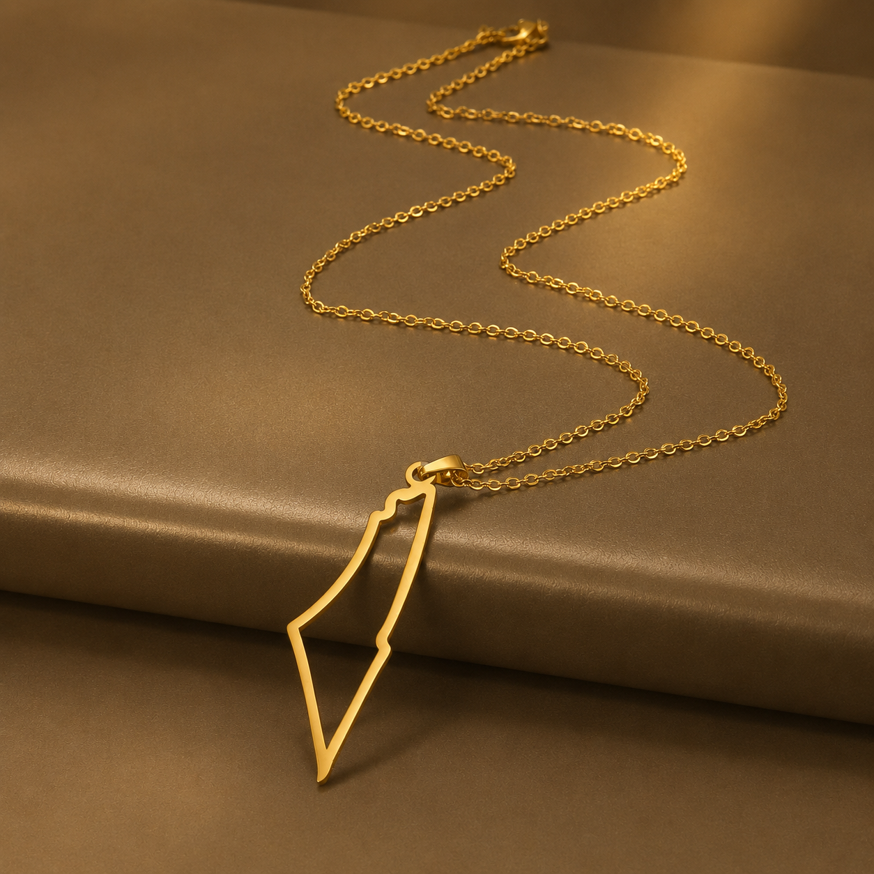 Palestine Map Hollow Necklace